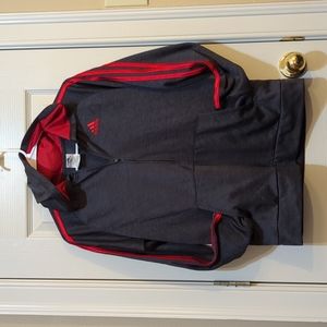 Dark gray with red stripes, Adidas boys 14-16 jacket